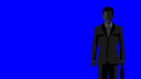 Blue silhouette businessman
