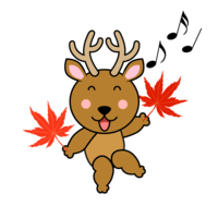Autumn leaves and deer character