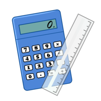 Calculator and ruler