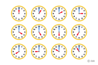 1時から12時の時間を学ぶ時計