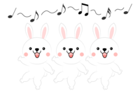 ダンスして歌うウサギ