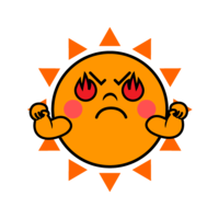 猛暑の太陽キャラ