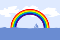 Yacht and rainbow