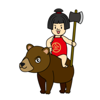 Kintaro straddling a bear