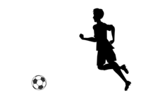 Dribble soccer player silhouette