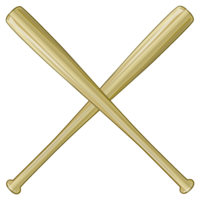 Crossed baseball bat