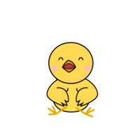 Laughing chick character
