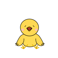 Relieved chick character