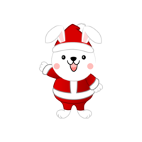 Santa Claus, a cute rabbit
