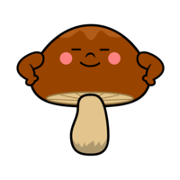 Mushroom character full of confidence