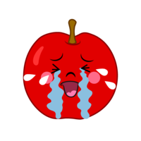 Apple character crying