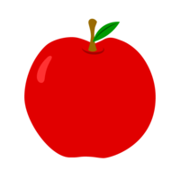 Simple red apple with leaves