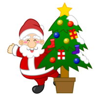 Christmas tree and Santa character
