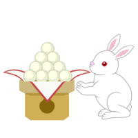 Tsukimi dumpling and white rabbit