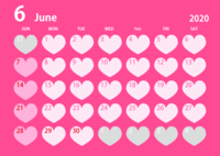 June 2020 Heart Calendar