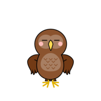 Confident owl character