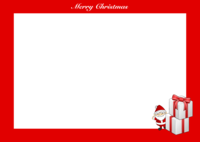 Santa Claus and Christmas gift frame