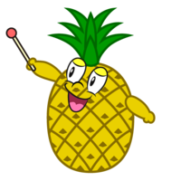 Pineapple character to explain