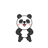 Satisfied panda character