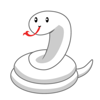 Cute white snake wrapped in a toguro