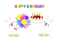 兔子生日卡片