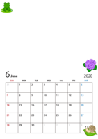 June 2020 calendar with photos