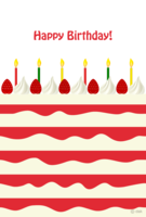 草莓蛋糕生日卡片