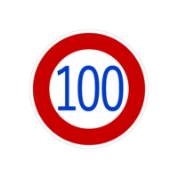 100kmの速度制限標識