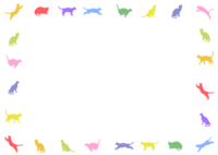 Colorful cat pose frame