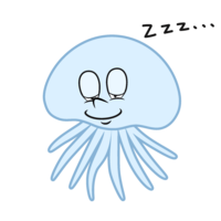 Sleeping jellyfish character