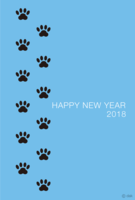 New Year's card of walking dog footprints