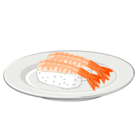 Sweet shrimp of conveyor belt sushi