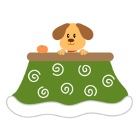 Cute dog and kotatsu