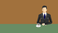 Businessman breaking with coffee