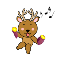 Deer character of roasted sweet potato party