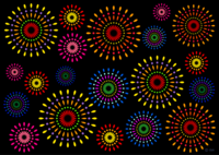 Wallpaper with fireworks pattern
