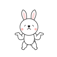 Rabbit with an unknown gesture
