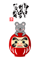 New Year's card of Daruma and mouse