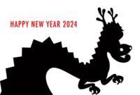 Rising dragon silhouette New Year's card