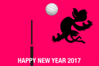 Volleyball rooster New Year's card