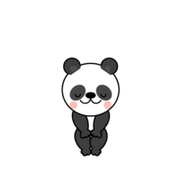 Panda character bowing