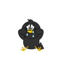 Crying crow character