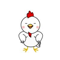 Confident chicken character