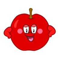 Apple character full of confidence