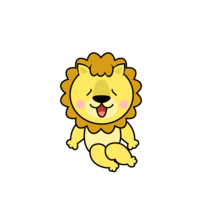 Relaxing lion character