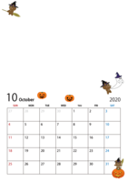 October 2020 calendar with photos