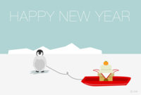 婴儿企鹅与新年