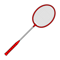 Red badminton racket