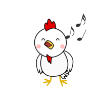 Singing chicken character