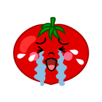 Tomato character crying